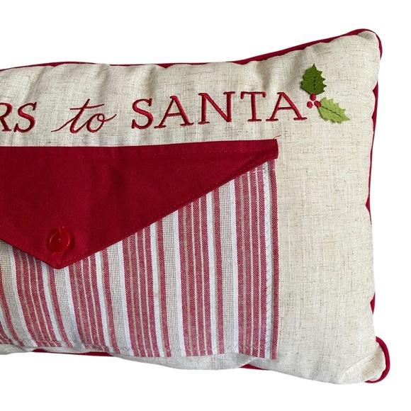 ST. NICHOLAS SQUARE Accent Pillow Letters to Santa Red White Natural 12x20 - Picture 5 of 8